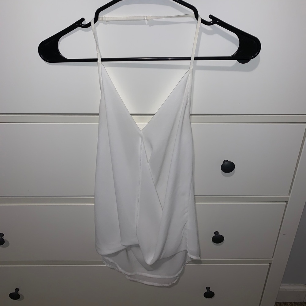 Naked Zebra White Dressy halter tank top